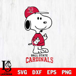 Ball State Cardinals Snoopy Sport 8 Svg Eps Dxf Png File, Digital Download