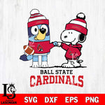 Ball State Cardinals Snoopy & Bluey Football Svg Eps Dxf Png File,NCAA Svg Files,Chill Guy svg ,Digital Download ,Instant Download, Cricut File