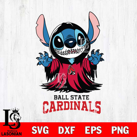 Ball State Cardinals Stitch Ghost Svg Eps Dxf Png File, NCAA svg, Digital Download, Instant Download