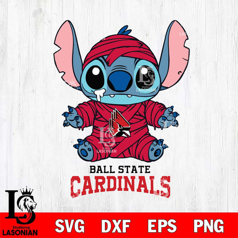 Ball State Cardinals Stitch Mummy Svg Eps Dxf Png File, NCAA svg, Digital Download, Instant Download