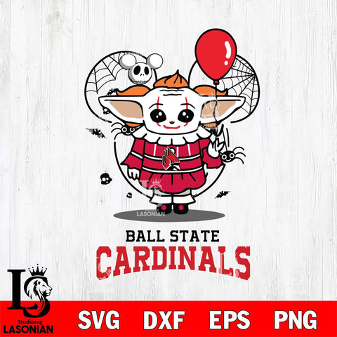 Ball State Cardinals Stitch Pennywise Halloween Svg Eps Dxf Png File, Digital Download, Instant Download