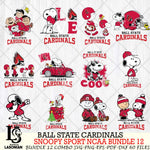 Ball State Cardinals  Snoopy NCAA Bundle 12 SVG Svg Eps Dxf Png File, Digital Download