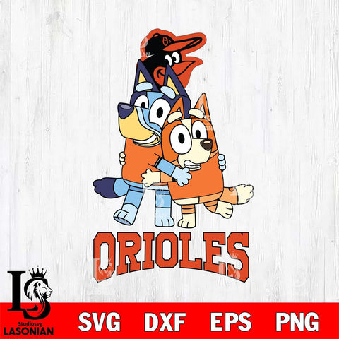 Baltimore Orioles Bluey & Bingo 12 Svg Eps Dxf Png File, MLB svg, Digital Download, Instant Download