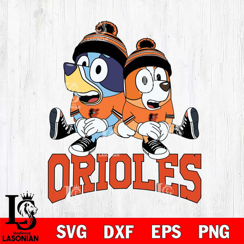 Baltimore Orioles Bluey & Bingo 8 Svg Eps Dxf Png File, MLB svg, Digital Download, Instant Download