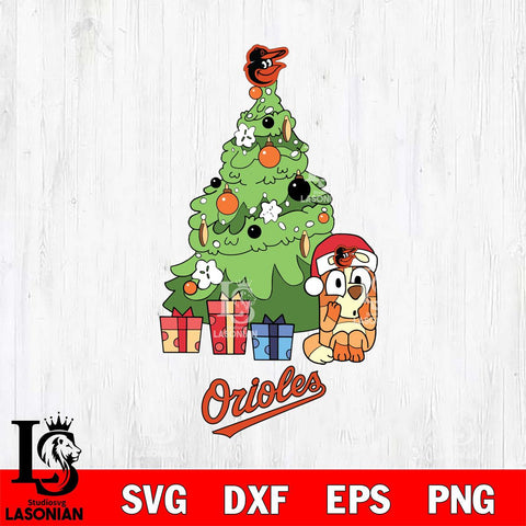 Baltimore Orioles Bluey Chilli Christmas Tree Svg Eps Dxf Png File, Digital Download