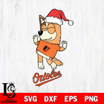 Baltimore Orioles Bluey Chilli Happy Christmas Svg Eps Dxf Png File, Digital Download