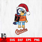 Baltimore Orioles Bluey Christmas Svg Eps Dxf Png File, Digital Download