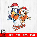 Baltimore Orioles Bluey Christmas Holiday Svg Eps Dxf Png File, Digital Download