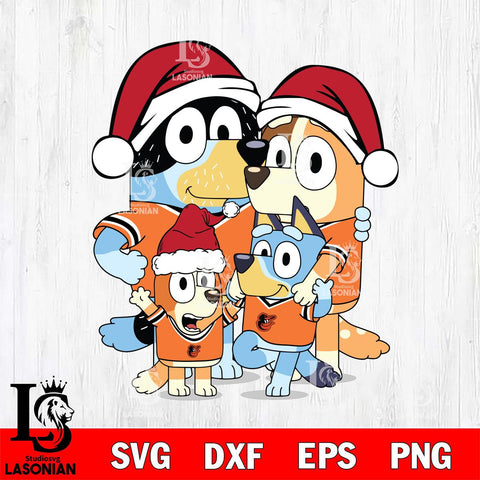 Baltimore Orioles Bluey Family Christmas Svg Eps Dxf Png File, Digital Download, Instant Download