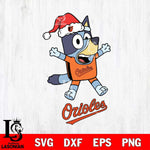 Baltimore Orioles Bluey Happy Christmas Svg Eps Dxf Png File, Digital Download