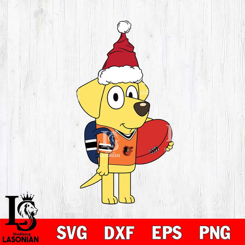 Baltimore Orioles Bluey Lucky Christmas Svg Eps Dxf Png File, Digital Download, Instant Download