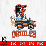 Baltimore Orioles Bluey friends Svg Eps Dxf Png File, MLB svg, Digital Download, Instant Download