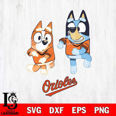 Baltimore Orioles Bluey with Chilli Dance Svg Eps Dxf Png File, Digital Download, Instant Download