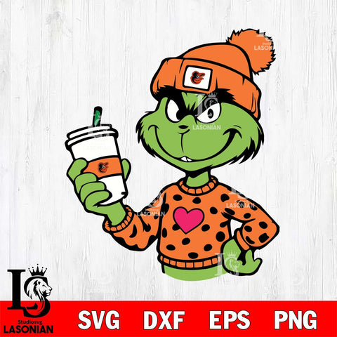 Baltimore Orioles Boujee Grinch 11 Svg Eps Dxf Png File, Digital Download, Instant Download