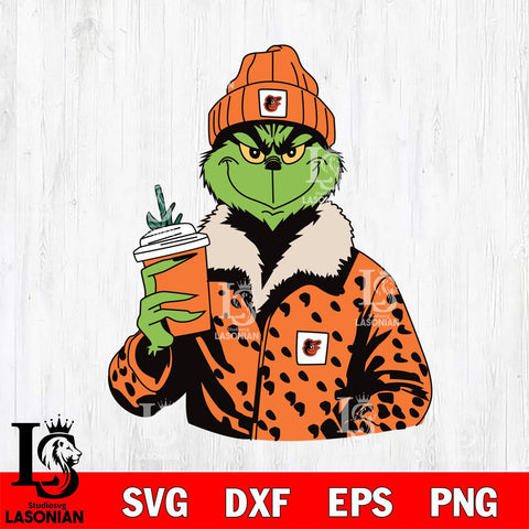 Baltimore Orioles Boujee Grinch 12 Svg Eps Dxf Png File, Digital Download, Instant Download