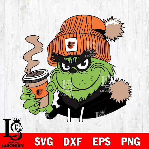 Baltimore Orioles Boujee Grinch 4 Svg Eps Dxf Png File, Digital Download, Instant Download