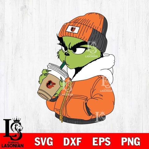 Baltimore Orioles Boujee Grinch 6 Svg Eps Dxf Png File, Digital Download, Instant Download