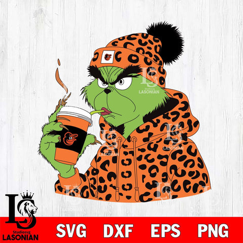 Baltimore Orioles Boujee Grinch 8 Svg Eps Dxf Png File, Digital Download, Instant Download