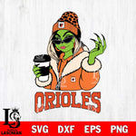 Baltimore Orioles Boujee Grinch Girls Christmas Cut Files Cricut, Svg Dxf Eps Png file , Silhouette