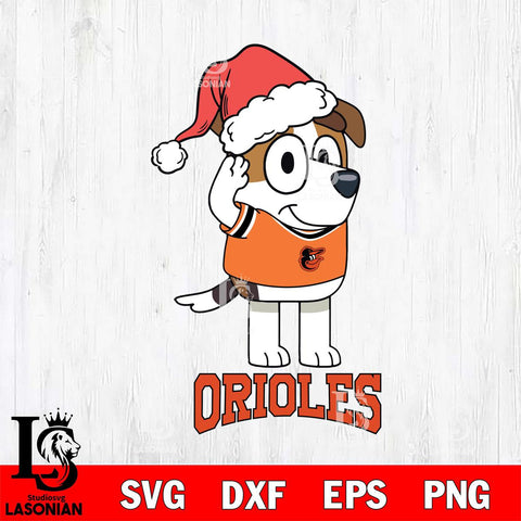 Baltimore Orioles Christmas Bluey Jack Sport Cricut , Christmas Svg , Bluey svg , Digital Download, dxf eps png pdf file