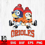 Baltimore Orioles Christmas Bluey & Bingo Sit Cricut , Christmas Svg , Bluey svg , Digital Download, dxf eps png pdf file