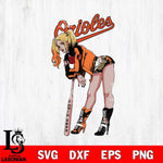 Baltimore Orioles Fan Girl Harley Quinn MLB Svg Eps Dxf Png File, Digital Download, Instant Download