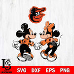 Baltimore Orioles Fan Minnie And Mickey Love Svg Eps Dxf Png File, Digital Download, Instant Download