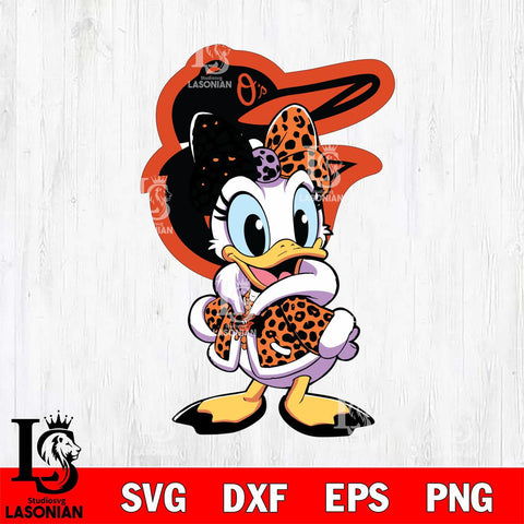 Baltimore Orioles Fancy Daisy Duck Disney Svg Eps Dxf Png File, Digital Download, Instant Download