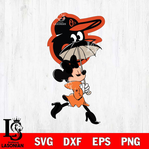 Baltimore Orioles Fancy Minnie Svg Eps Dxf Png File, Digital Download, Instant Download