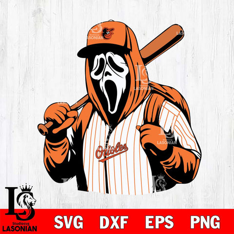 Baltimore Orioles Ghostface 3 Svg Eps Dxf Png File, Digital Download, Instant Download