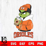 Baltimore Orioles Grinch Bougie Christmas Cut Files Cricut, Svg Dxf Eps Png file , Silhouette