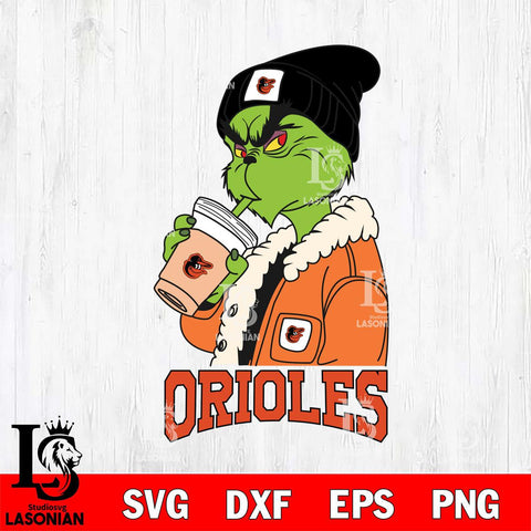 Baltimore Orioles Grinch Bougie Football Svg Eps Dxf Png File, Digital Download, Instant Download