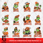 Baltimore Orioles Grinch Christmas MLB Bundle 12 Cut Files Cricut, Svg Dxf Eps Png file , Silhouette