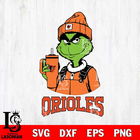 Baltimore Orioles Grinch Football Christmas Cut Files Cricut, Svg Dxf Eps Png file , Silhouette