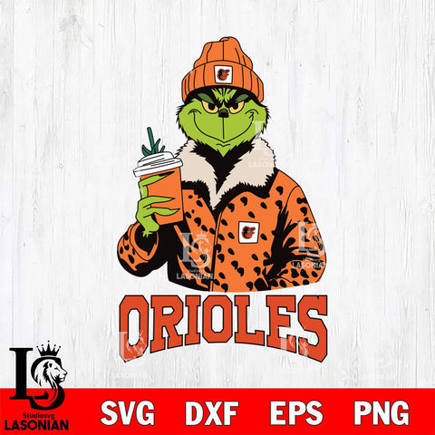 Baltimore Orioles Grinch Leopard Svg Eps Dxf Png File, Digital Download, Instant Download