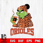 Baltimore Orioles Grinch Leopard Christmas Cut Files Cricut, Svg Dxf Eps Png file , Silhouette