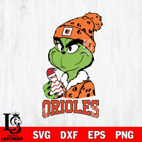 Baltimore Orioles Grinch Tree Cake Svg Eps Dxf Png File, Digital Download, Instant Download