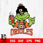 Baltimore Orioles Grinch with coffee Svg Eps Dxf Png File, Digital Download, Instant Download