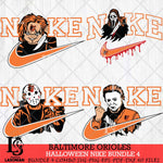 Baltimore Orioles Halloween Nike MLB Bundle 4 Svg Eps Dxf Png File, Digital Download, Instant Download