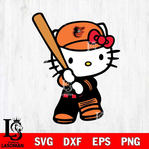 Baltimore Orioles Hello Kitty Svg Eps Dxf Png File, Digital Download, Instant Download