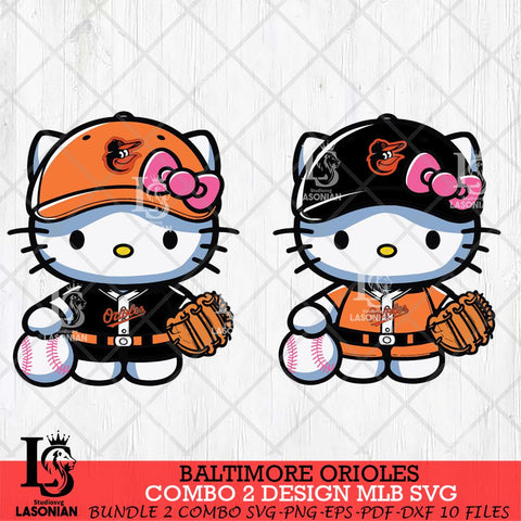 Baltimore Orioles Hello Kitty Bundle 2 SVG Svg Eps Dxf Png File, Digital Download, Instant Download