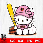 Baltimore Orioles Hello Kitty Pink Baseball8 Svg Eps Dxf Png File, MLB svg, Digital Download, Instant Download