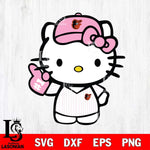 Baltimore Orioles Hello Kitty Pink Baseball 10 Svg Eps Dxf Png File, MLB svg, Digital Download, Instant Download