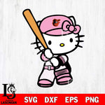 Baltimore Orioles Hello Kitty Pink Baseball 2 Svg Eps Dxf Png File, MLB svg, Digital Download, Instant Download