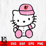 Baltimore Orioles Hello Kitty Pink Baseball 5 Svg Eps Dxf Png File, MLB svg, Digital Download, Instant Download