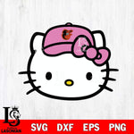 Baltimore Orioles Hello Kitty Pink Baseball 6 Svg Eps Dxf Png File, MLB svg, Digital Download, Instant Download