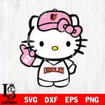 Baltimore Orioles Hello Kitty Pink Baseball 9 Svg Eps Dxf Png File, MLB svg, Digital Download, Instant Download