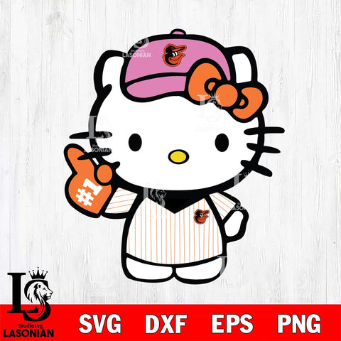 Baltimore Orioles Hello Kitty sport 10 Svg Eps Dxf Png File, Digital Download, Instant Download