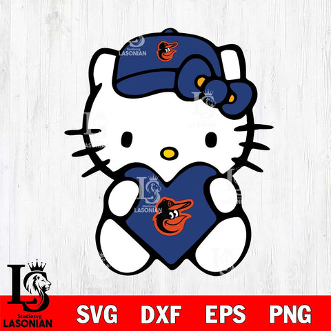 Baltimore Orioles Hello Kitty sport 4 Svg Eps Dxf Png File, Digital Download, Instant Download