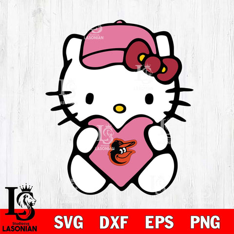 Baltimore Orioles Hello Kitty sport 5 Svg Eps Dxf Png File, Digital Download, Instant Download